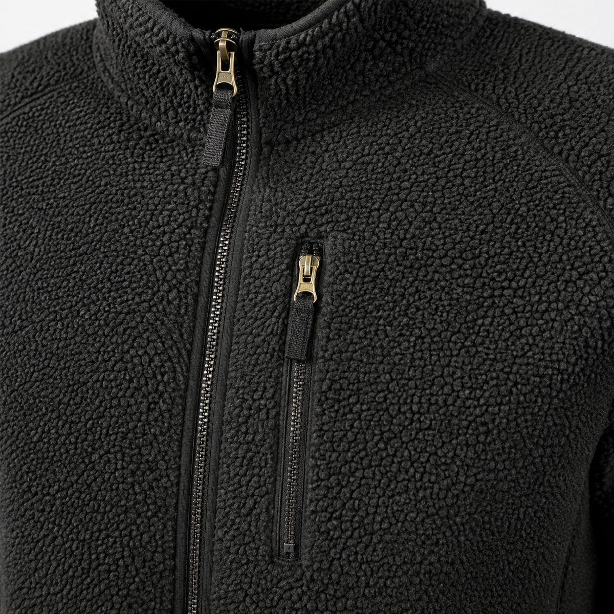 Urban Faden Herren Fleece-Zip-Jacke – erhältlich in Schwarz, Creme und Dunkelgrün, Größen S–2XL