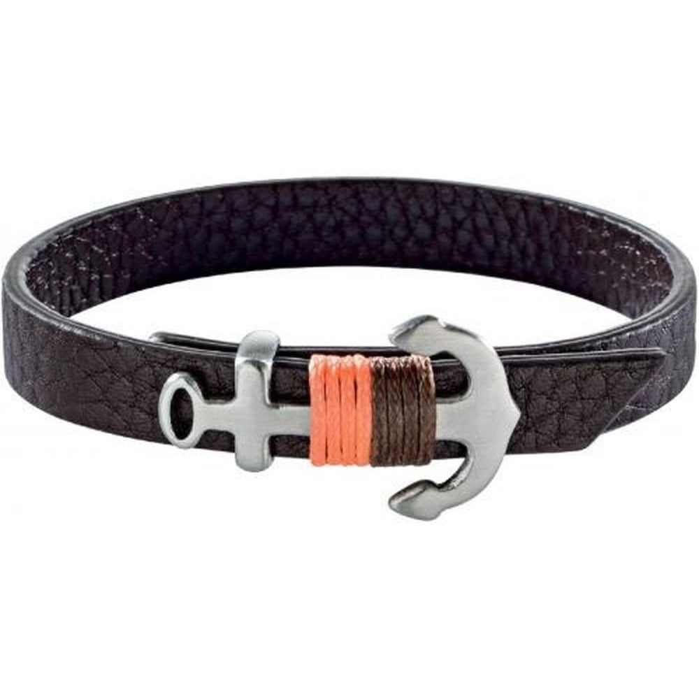 Urban Faden Herren Ankerarmband – Echtleder, Anker-Verschluss