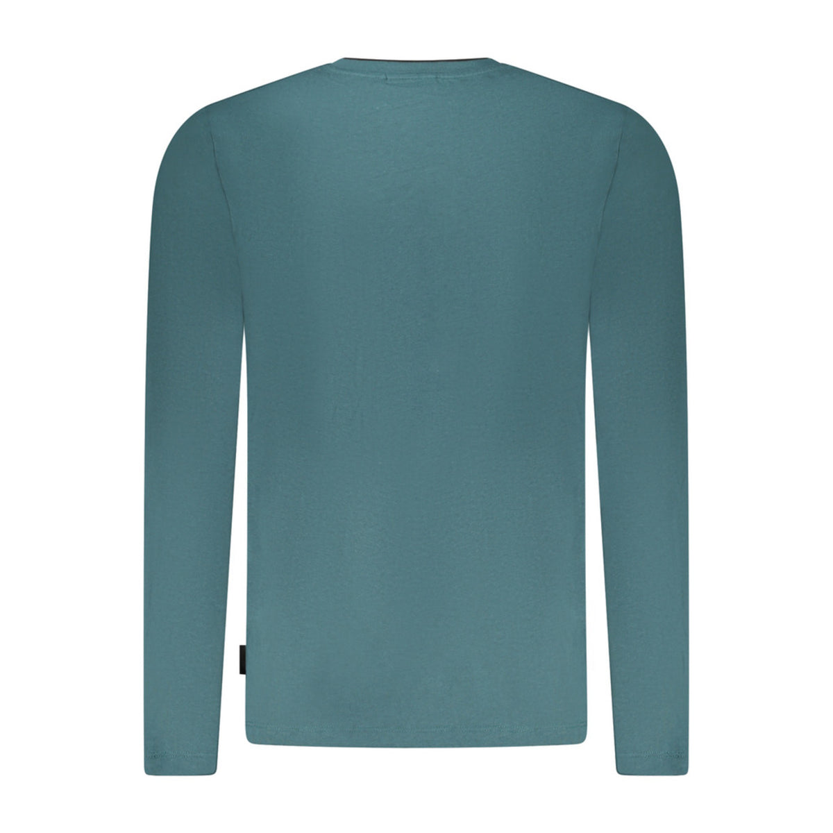 Urban Faden Herren Langarmshirt in Blaugrün – Rückenansicht, sauberes Design ohne Aufdruck