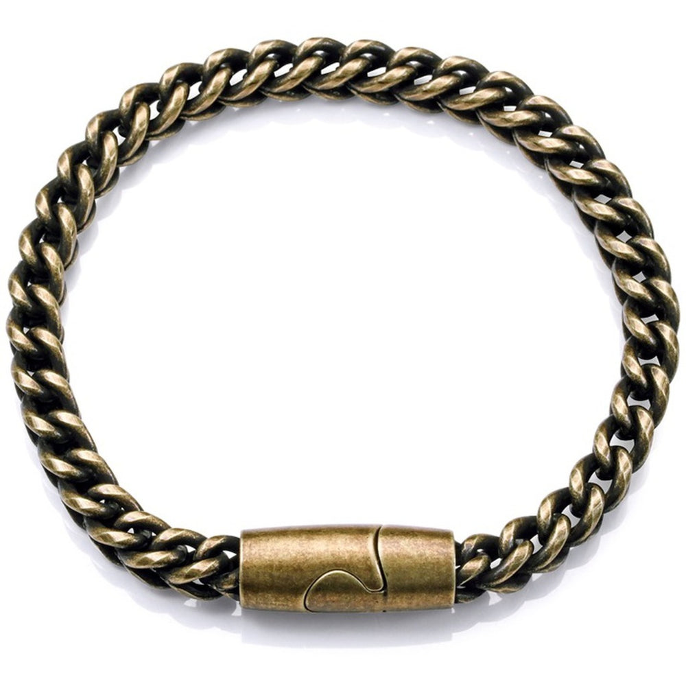 Urban Faden Herren Panzerketten-Armband – Bronzefarben, Magnetverschluss